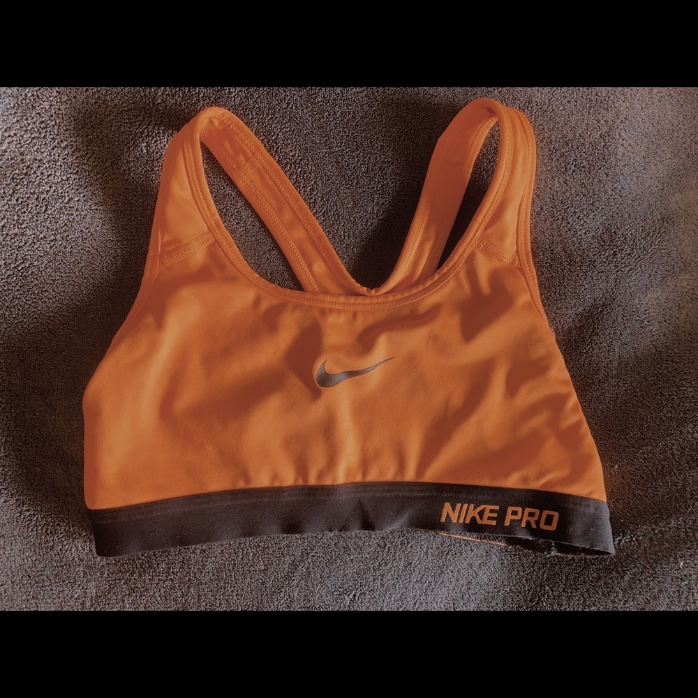 Nike Orange Sports Bra Size Small